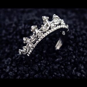 Princess Crown Tiara Silver Ring
